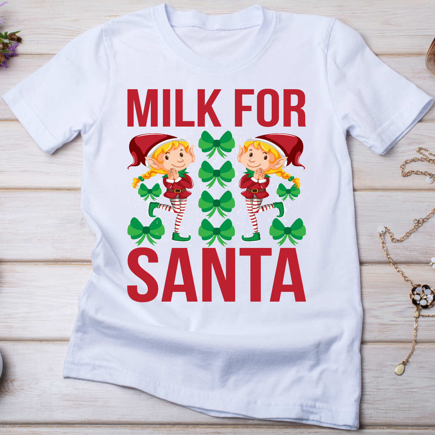 Milk for Santa Christmas Women's t-shirt - Premium t-shirt from Lees Krazy Teez - Just $19.95! Shop now at Lees Krazy Teez