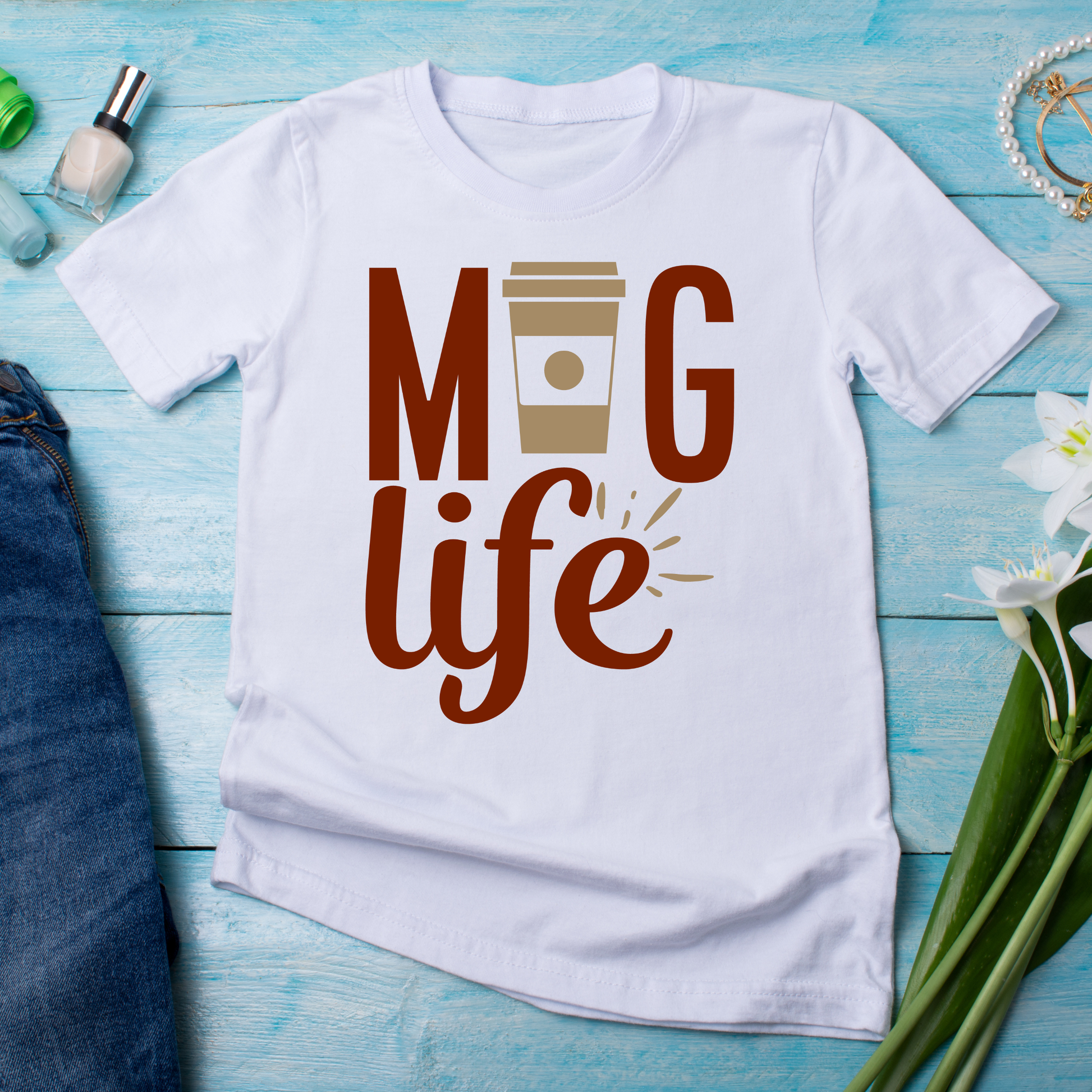Mog coffee life hilarious funny t shirts for ladies - Premium t-shirt from Lees Krazy Teez - Just $19.95! Shop now at Lees Krazy Teez