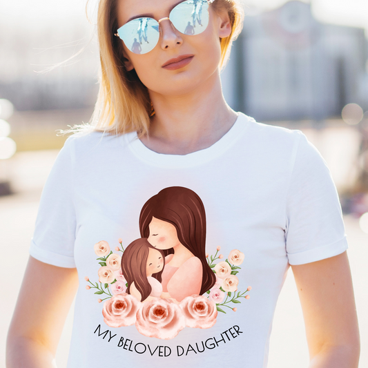 My beloved daughter - vector art mommy Women's t-shirt - Premium t-shirt from Lees Krazy Teez - Just $19.95! Shop now at Lees Krazy Teez