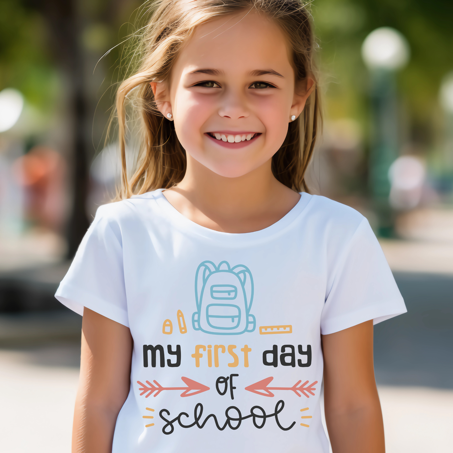 My first day of school girls youth t-shirt - Premium t-shirt from Lees Krazy Teez - Just $19.95! Shop now at Lees Krazy Teez