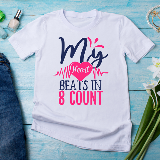 My heart beats in 8 counts Women's funny t shirt - Premium t-shirt from Lees Krazy Teez - Just $21.95! Shop now at Lees Krazy Teez