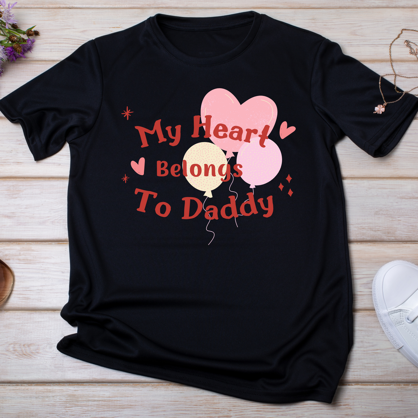 My heart belongs to Daddy Women's valentine t shirt - Premium t-shirt from Lees Krazy Teez - Just $19.95! Shop now at Lees Krazy Teez