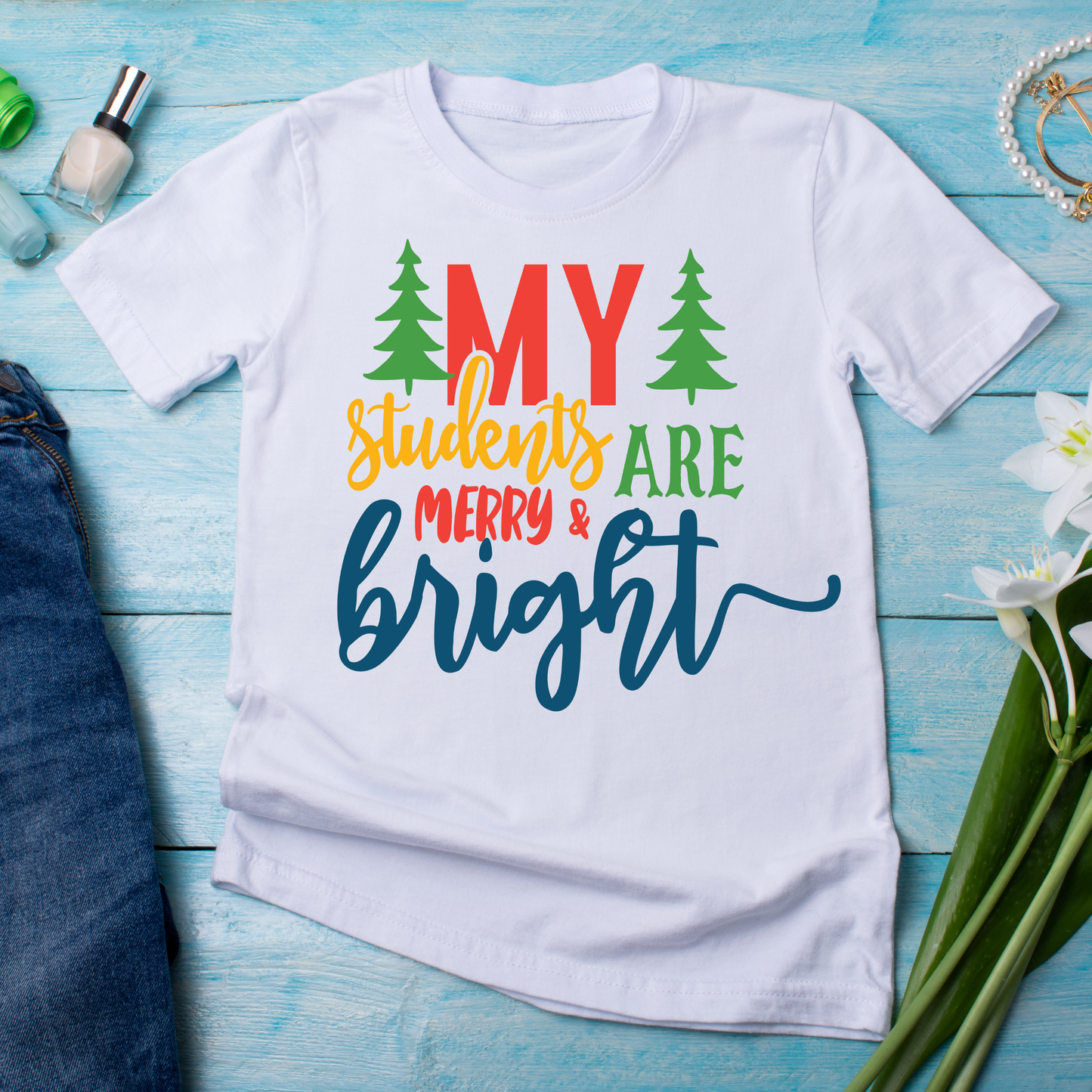 My students are merry bright christmas Women's t-shirt - Premium t-shirt from Lees Krazy Teez - Just $21.95! Shop now at Lees Krazy Teez