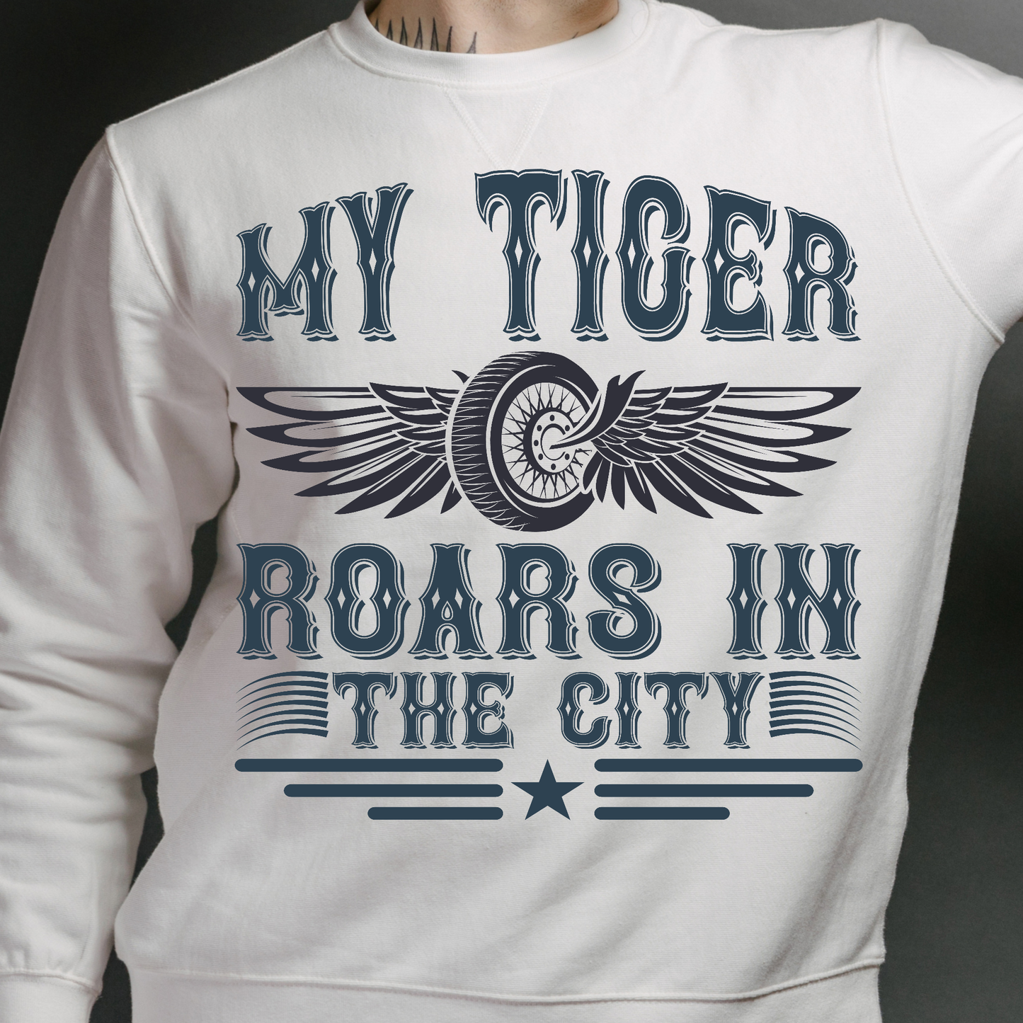 My tiger roars in the city Men's long sleeve t-shirt - Premium t-shirt from Lees Krazy Teez - Just $29.95! Shop now at Lees Krazy Teez