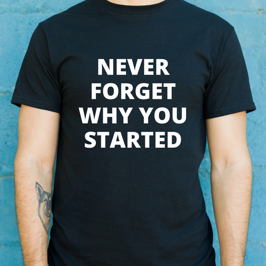 Never forget why you started - never surrender - awesome t-shirt - Premium t-shirt from Lees Krazy Teez - Just $19.95! Shop now at Lees Krazy Teez