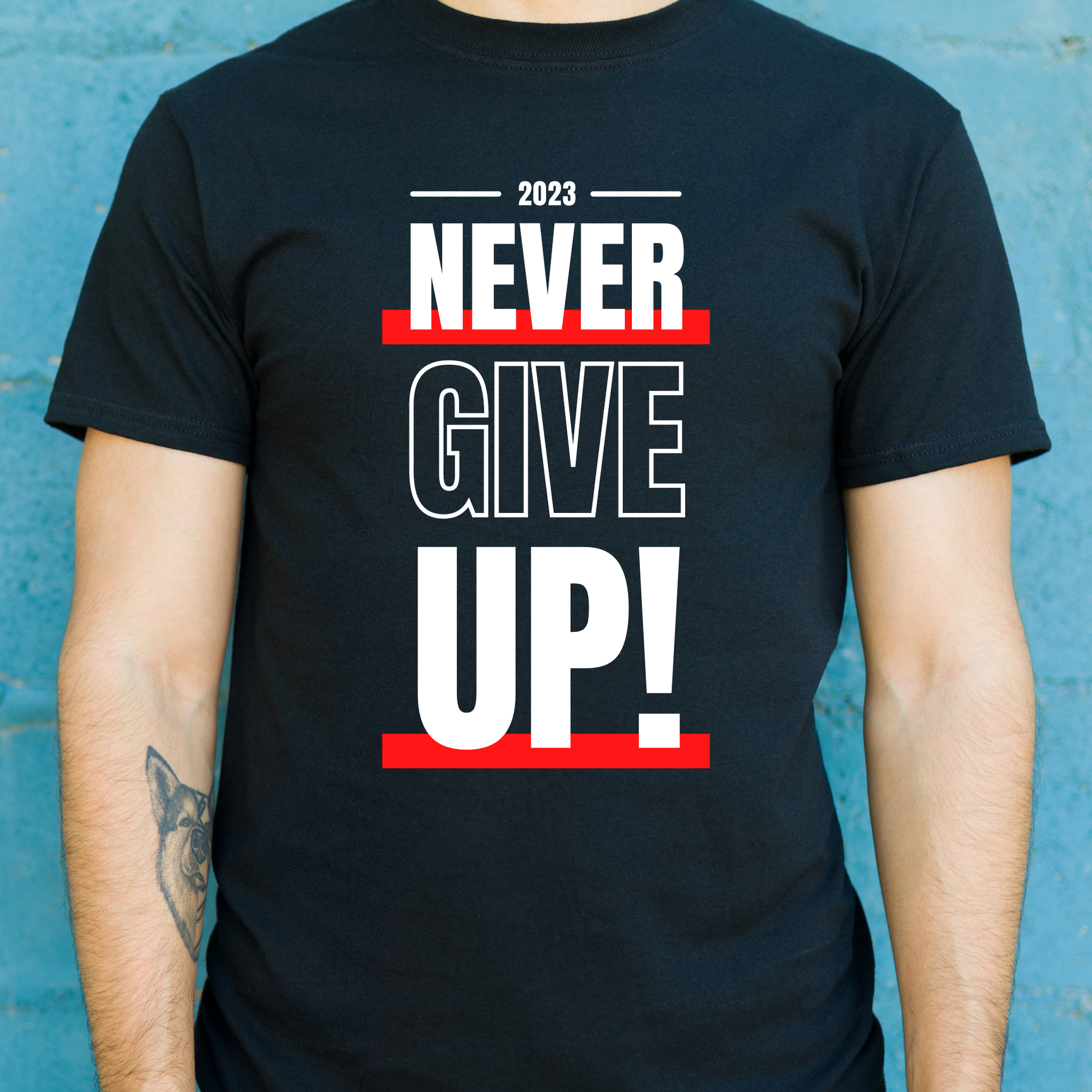 Never give up 2023 motivation - never surrender - awesome t-shirt - Premium t-shirt from Lees Krazy Teez - Just $20.95! Shop now at Lees Krazy Teez