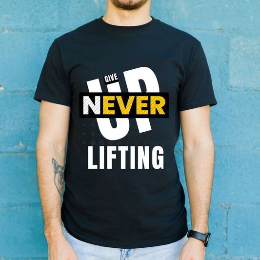 Never give up lifting - funny workout shirts - Premium t-shirt from Lees Krazy Teez - Just $21.95! Shop now at Lees Krazy Teez