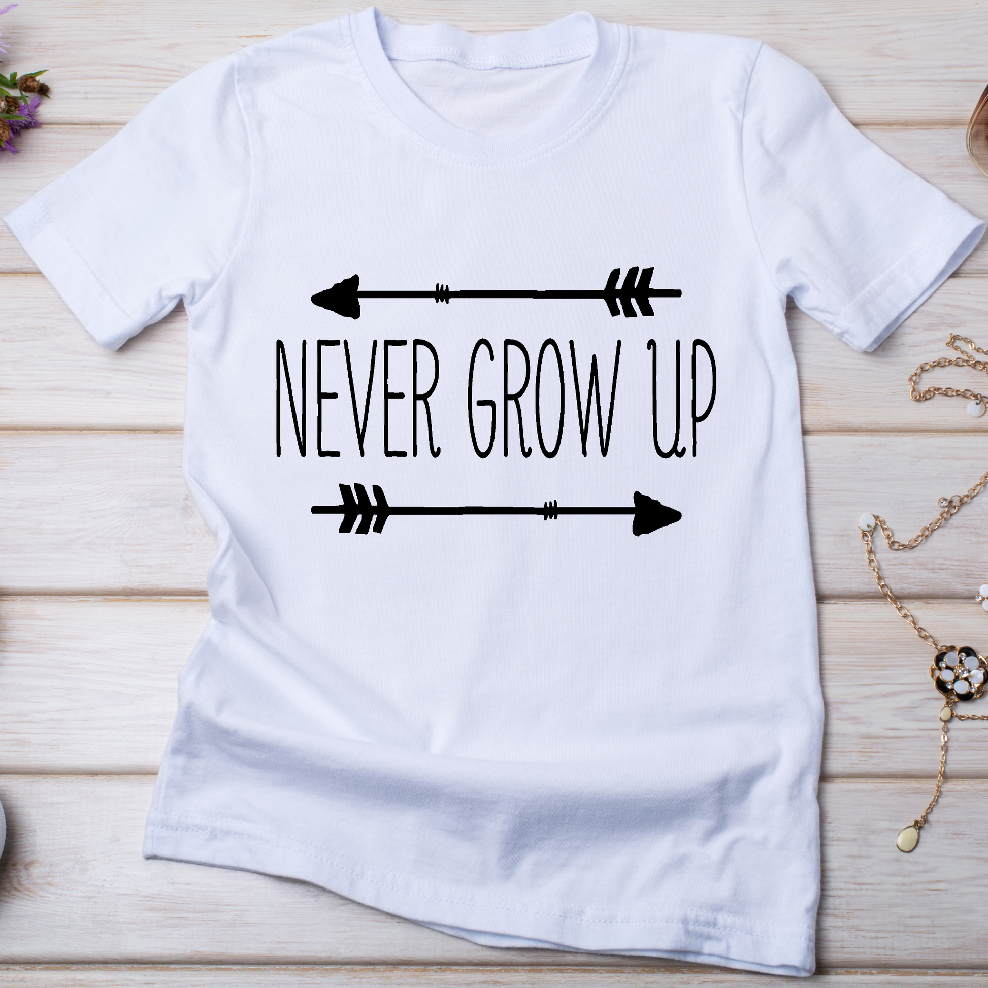 Never grow up ladies t-shirt - Premium t-shirt from Lees Krazy Teez - Just $19.95! Shop now at Lees Krazy Teez