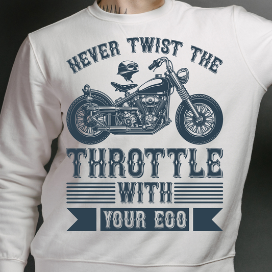 Never twist the throttle with your ego Men's long sleeve t-shirt - Premium t-shirt from Lees Krazy Teez - Just $29.95! Shop now at Lees Krazy Teez