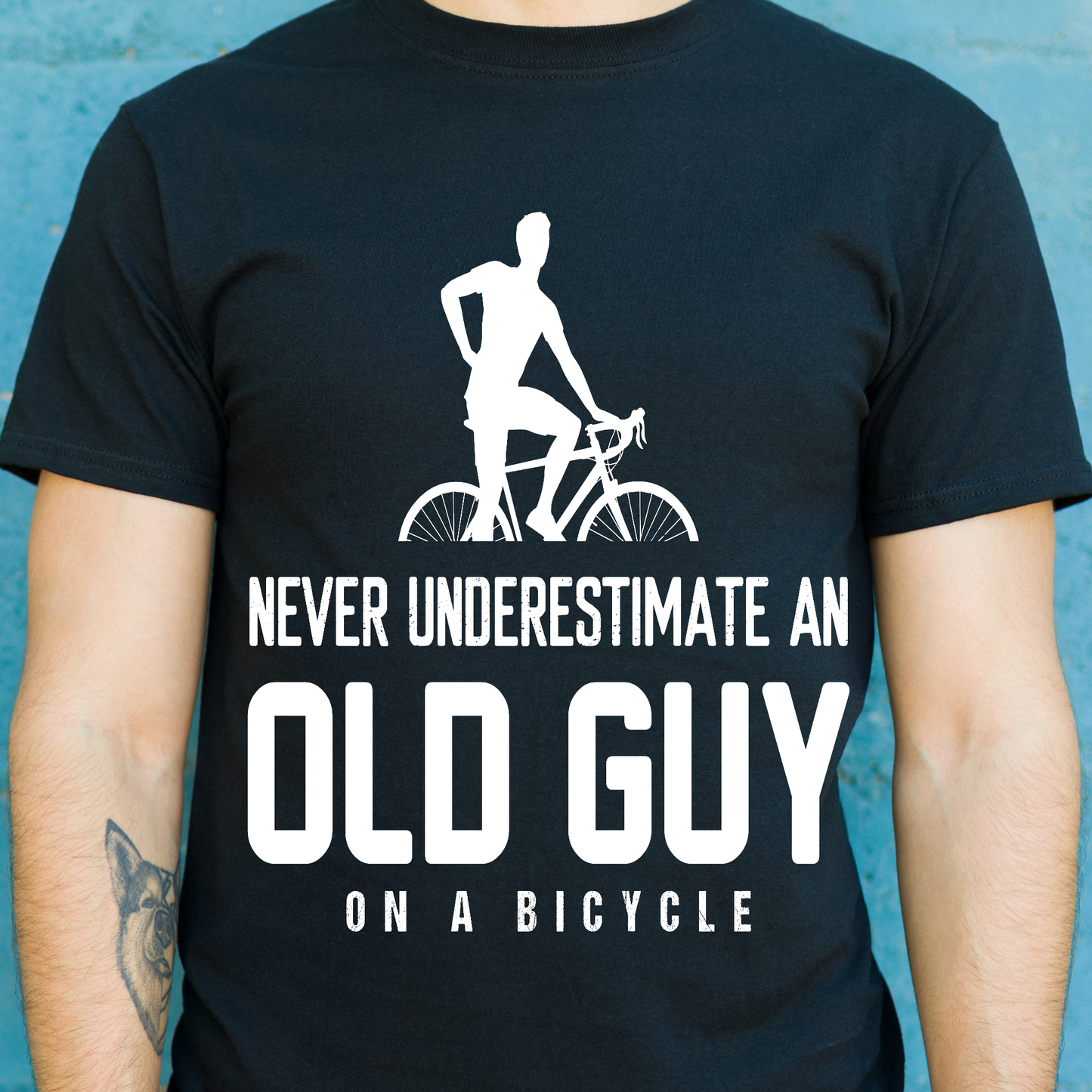 Never underestimate an old guy on a bicycle t-shirt - Premium t-shirt from Lees Krazy Teez - Just $19.95! Shop now at Lees Krazy Teez