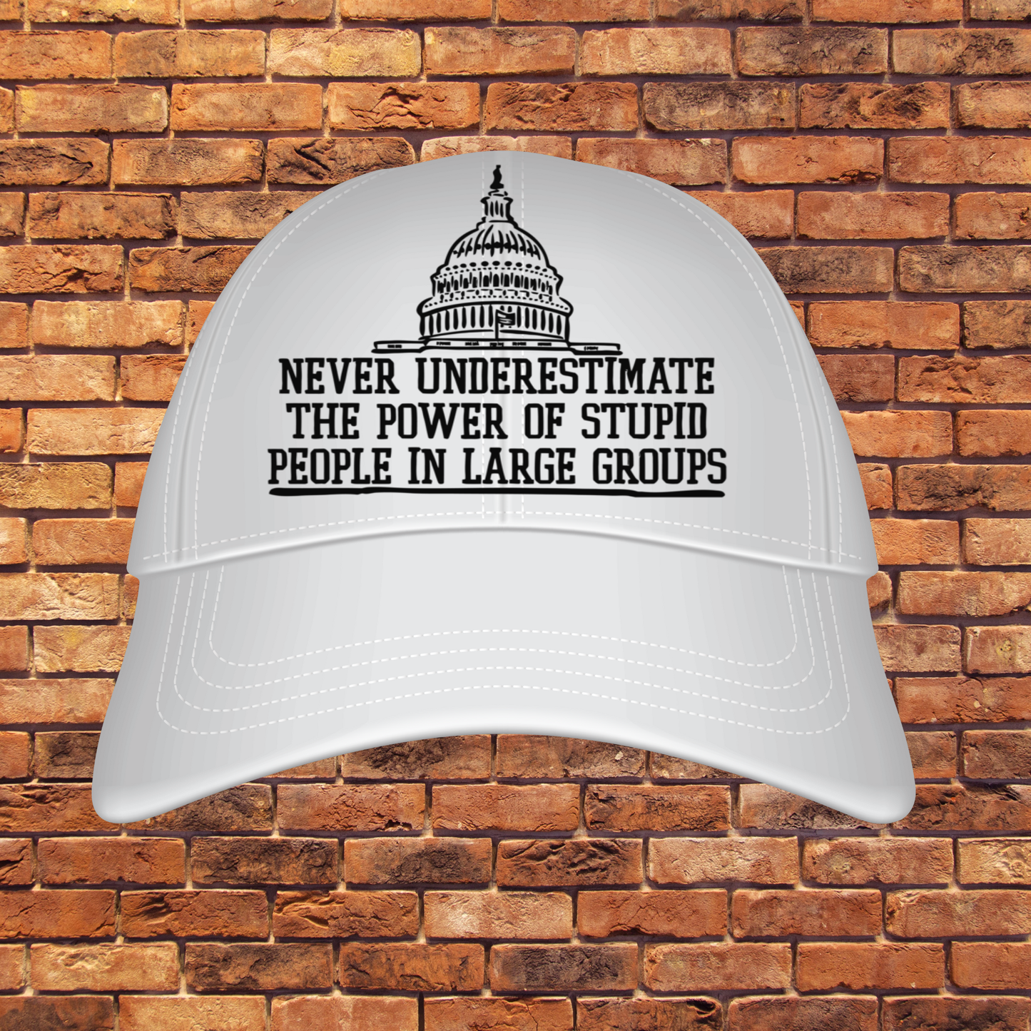 Never underestimate the power of stupid Women's funny hat - Premium hat from Lees Krazy Teez - Just $29.95! Shop now at Lees Krazy Teez