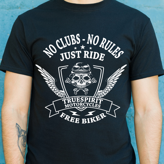 No clubs no rules just ride free biker Men's motorcycle t-shirt - Premium t-shirt from Lees Krazy Teez - Just $19.95! Shop now at Lees Krazy Teez