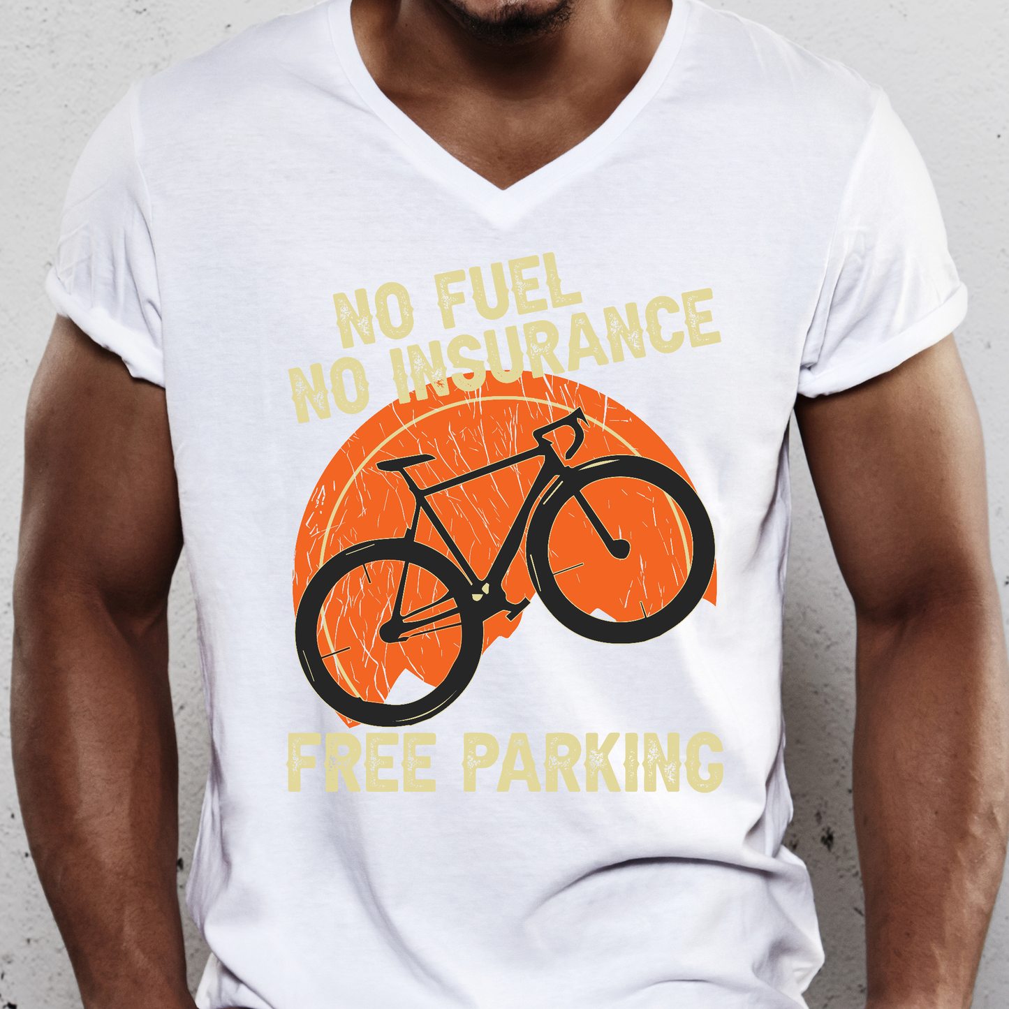 No fuel no insurance free parking bicycle t-shirt - Premium t-shirt from Lees Krazy Teez - Just $19.95! Shop now at Lees Krazy Teez