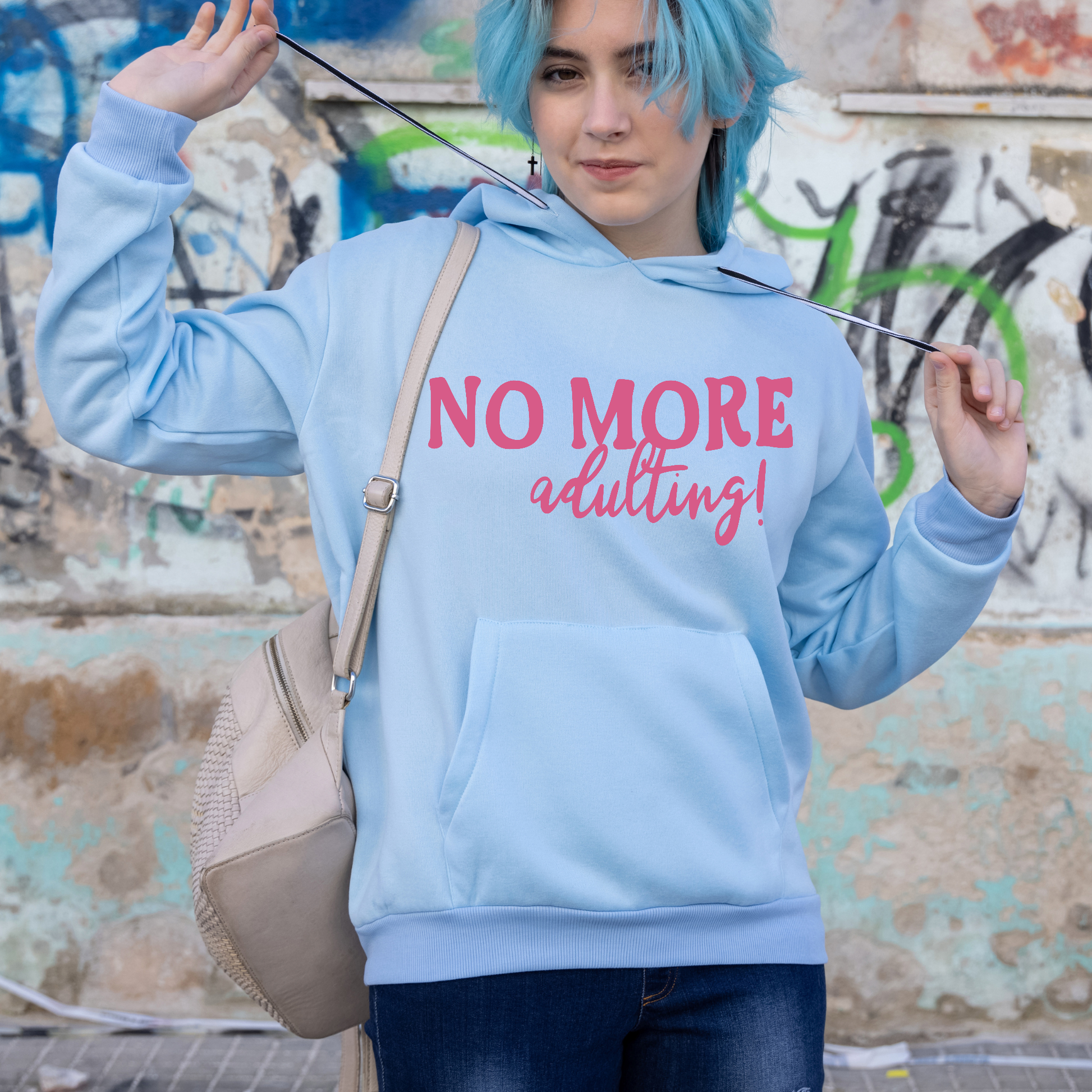 No more adulting Women's dirty Hoodie - Premium t-shirt from Lees Krazy Teez - Just $39.95! Shop now at Lees Krazy Teez