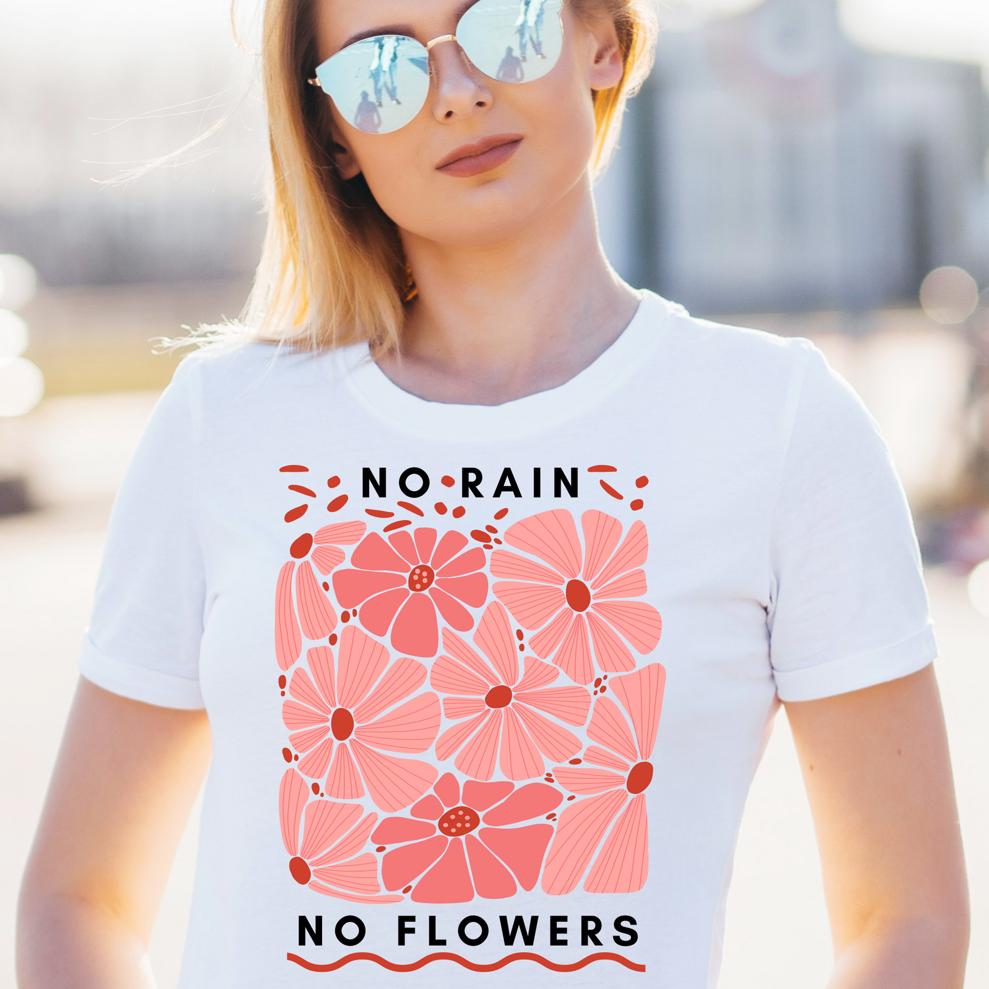 No rain no flowers awesome decor Women's t-shirt - Premium t-shirt from Lees Krazy Teez - Just $19.95! Shop now at Lees Krazy Teez