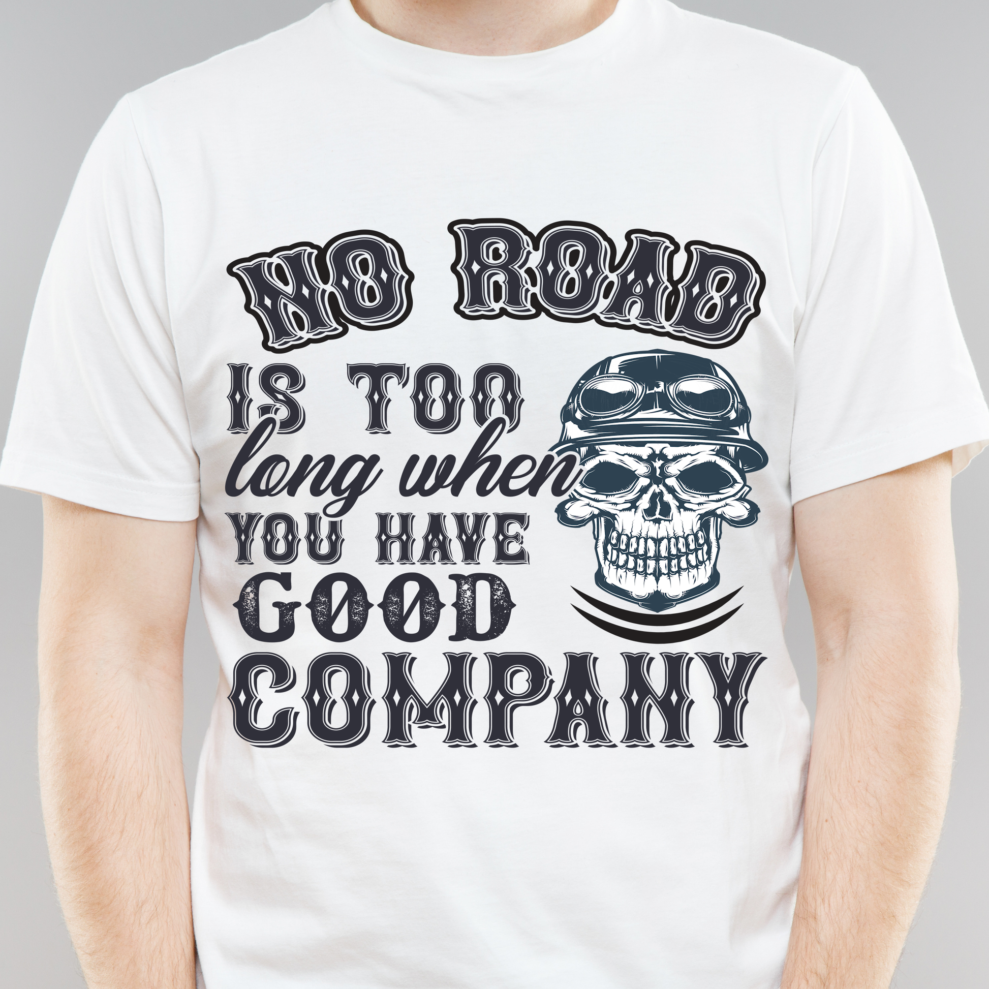 No road is too long when you have good company motorcycle t shirt - Premium t-shirt from Lees Krazy Teez - Just $19.95! Shop now at Lees Krazy Teez