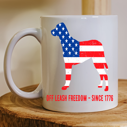 Off leach freedom - since 1776 Fourth of July Mug - Premium mugs from Lees Krazy Teez - Just $24.95! Shop now at Lees Krazy Teez