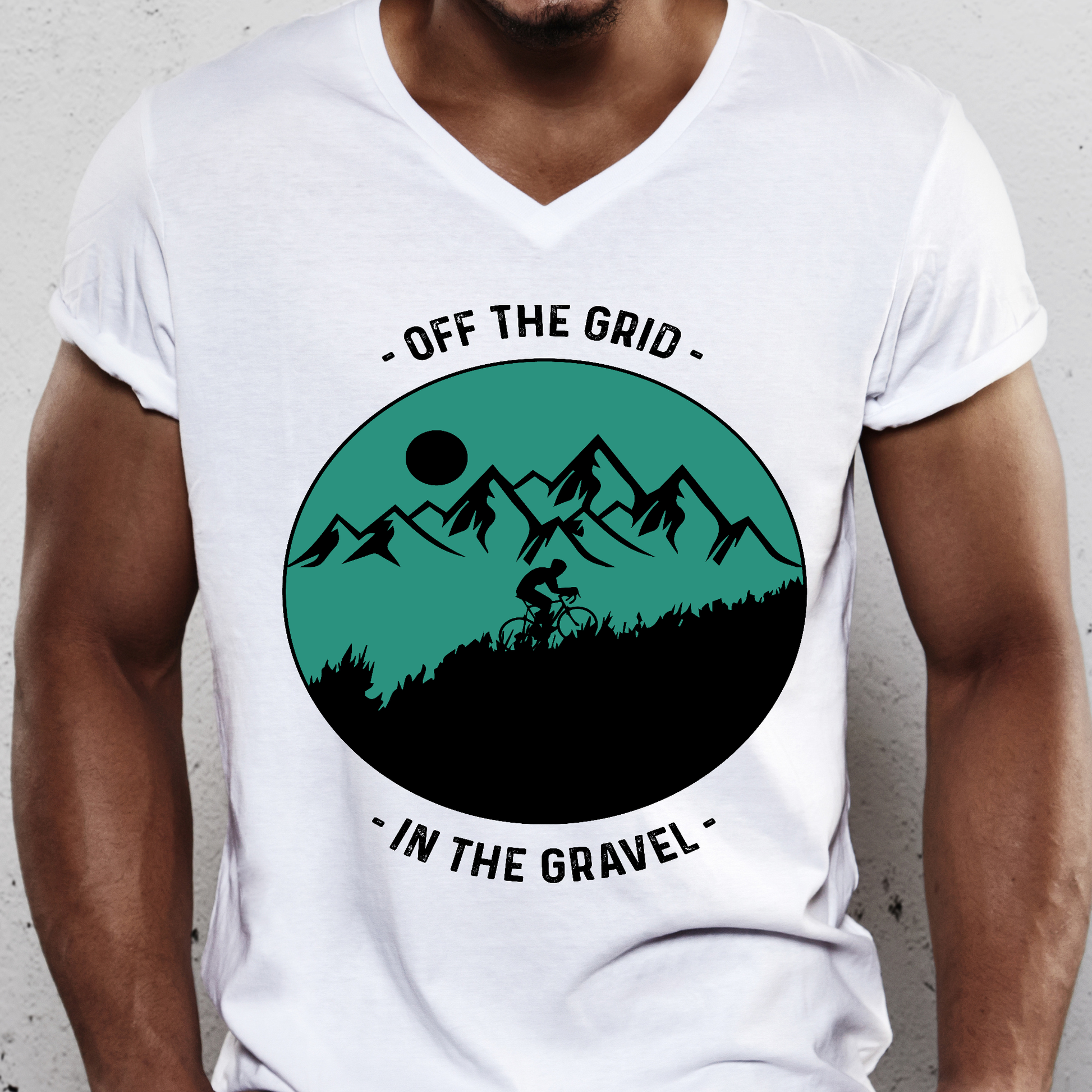 Off the grid in the gravel Men's bicycle t-shirt - Premium t-shirt from Lees Krazy Teez - Just $19.95! Shop now at Lees Krazy Teez