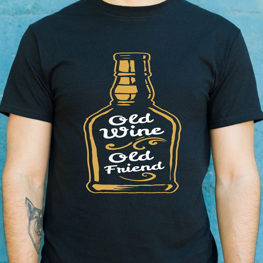 Old wine old friend drinking Men's t-shirt - Premium t-shirt from Lees Krazy Teez - Just $19.95! Shop now at Lees Krazy Teez