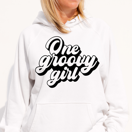 One groovy girl Women's unique Hoodie - Premium t-shirt from Lees Krazy Teez - Just $39.95! Shop now at Lees Krazy Teez