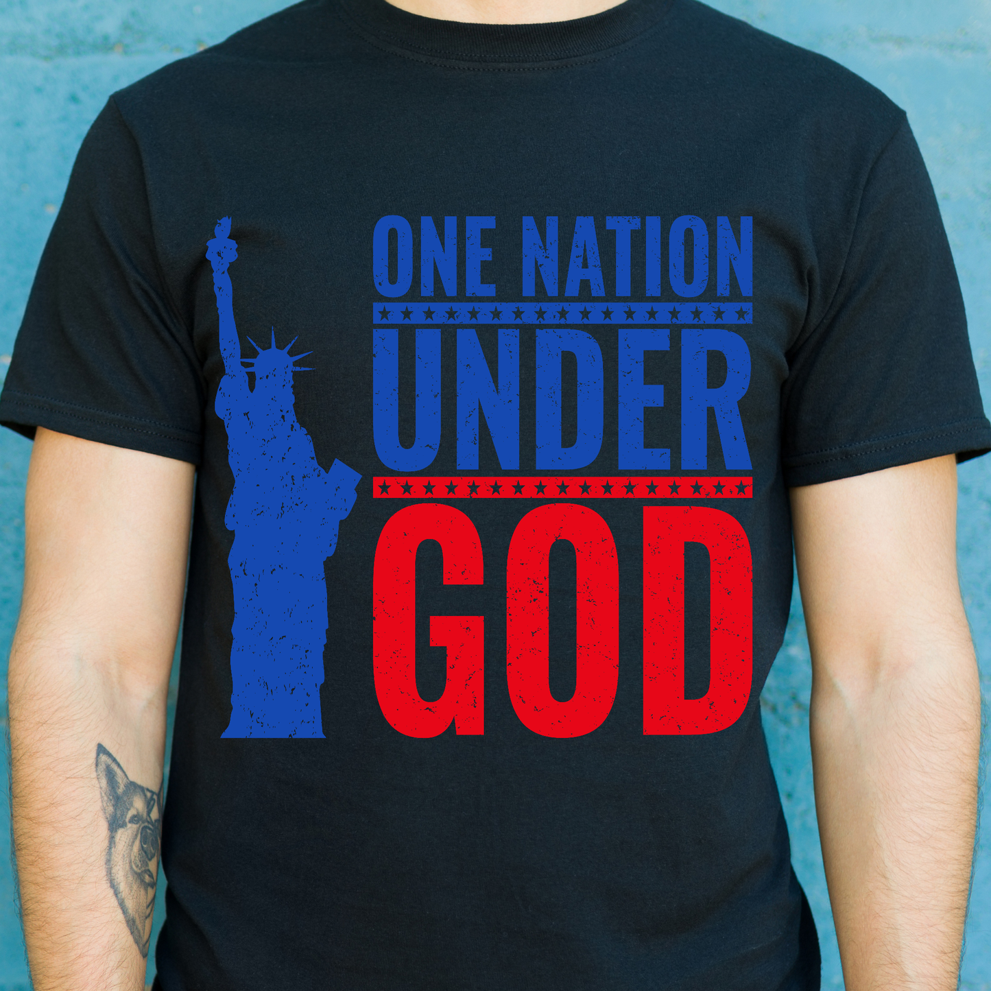 One nation under God Patriot 4th of july t-shirt - Premium t-shirt from Lees Krazy Teez - Just $19.95! Shop now at Lees Krazy Teez