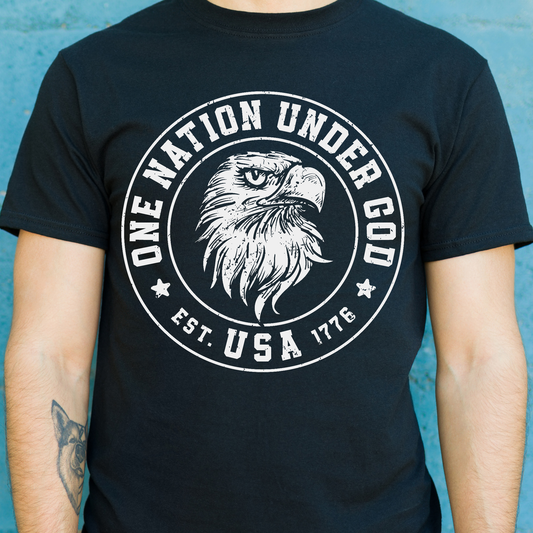 One natuion under God est USA 1776 Men's Patriot t-shirt - Premium t-shirt from Lees Krazy Teez - Just $19.95! Shop now at Lees Krazy Teez