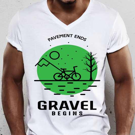 Pavement ends gravel begins Men's bicycle t-shirt - Premium t-shirt from Lees Krazy Teez - Just $19.95! Shop now at Lees Krazy Teez