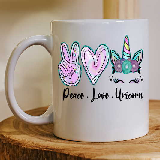 Peace Love Unicorn awesome mug - Premium mugs from Lees Krazy Teez - Just $24.95! Shop now at Lees Krazy Teez
