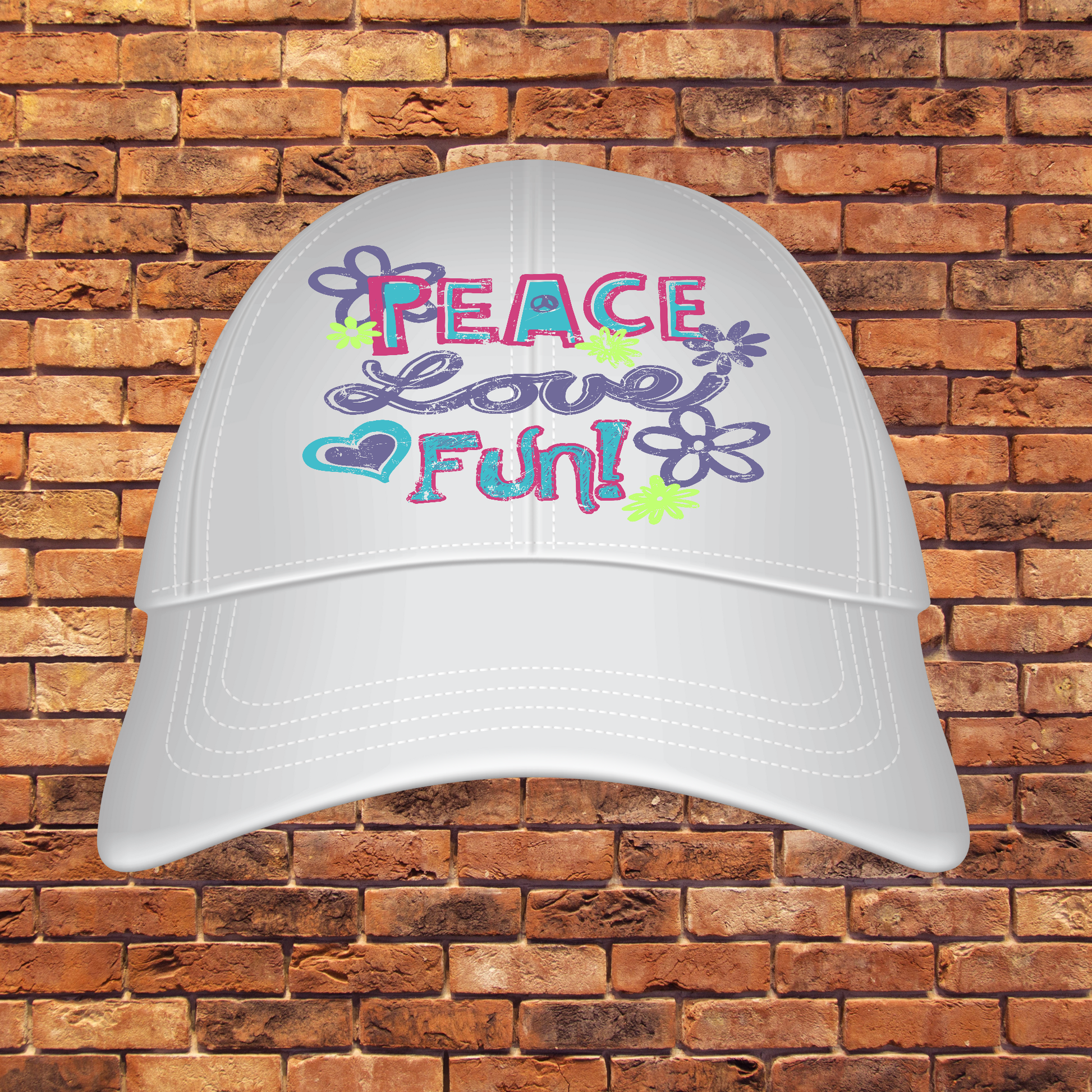 Peace love fun Women's cap work hat - Premium hat from Lees Krazy Teez - Just $29.95! Shop now at Lees Krazy Teez