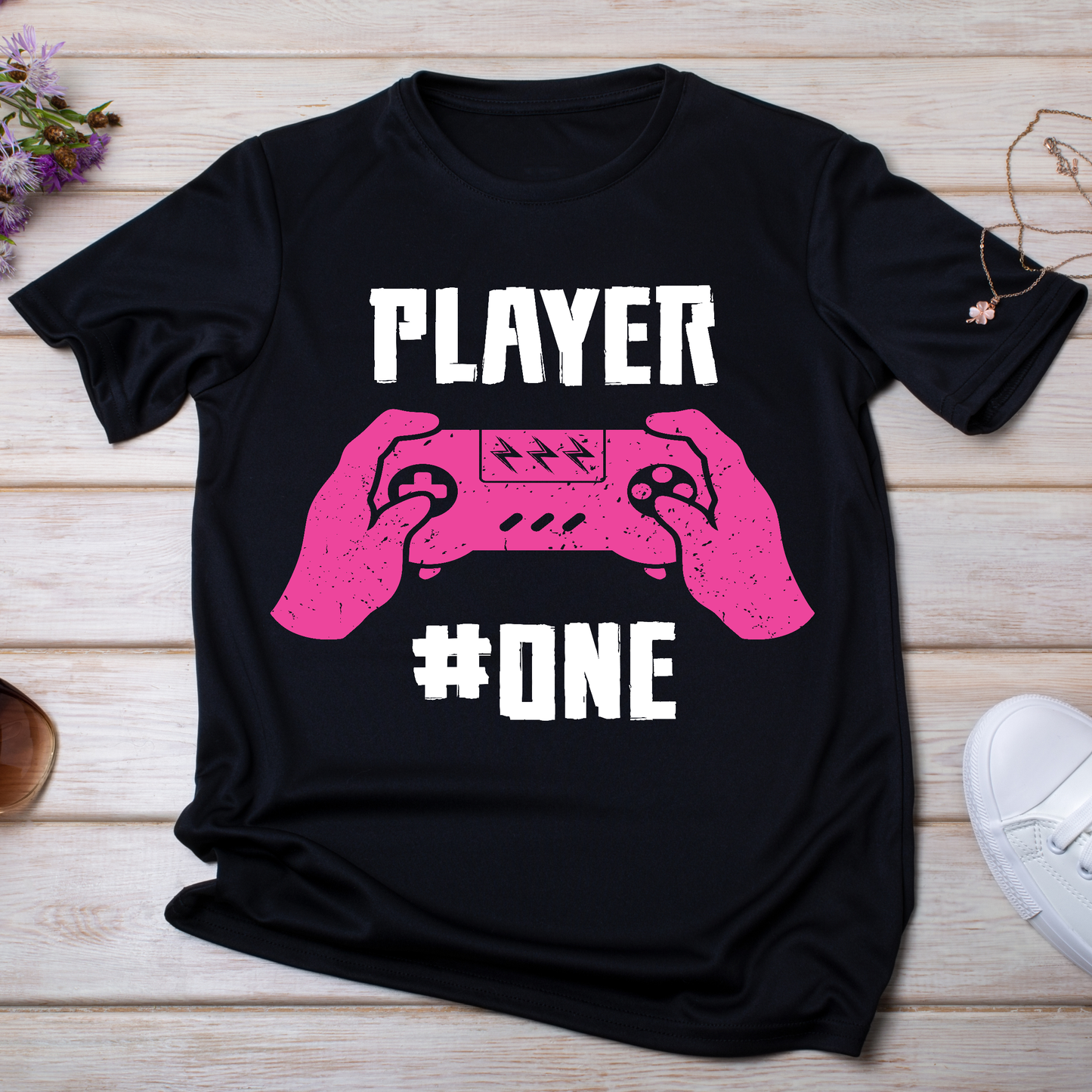 Player one Women's gamer awesome vector tee - Premium t-shirt from Lees Krazy Teez - Just $19.95! Shop now at Lees Krazy Teez