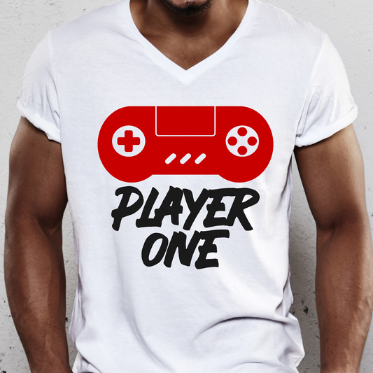 Player one nerdy Men's video game t-shirt - Premium t-shirt from Lees Krazy Teez - Just $19.95! Shop now at Lees Krazy Teez