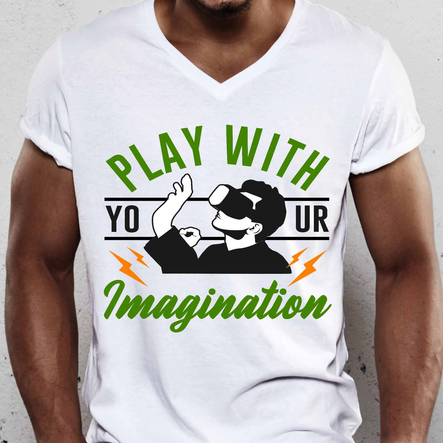 Play with your imagination Men's video gamer t-shirt - Premium t-shirt from Lees Krazy Teez - Just $19.95! Shop now at Lees Krazy Teez