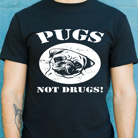 Pugs not drugs funny Men's dog t-shirt - Premium t-shirt from Lees Krazy Teez - Just $19.95! Shop now at Lees Krazy Teez
