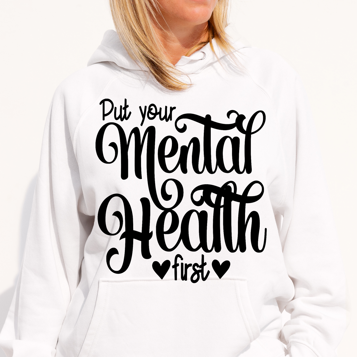 Put your mental health first Women's funny Hoodie - Premium t-shirt from Lees Krazy Teez - Just $39.95! Shop now at Lees Krazy Teez
