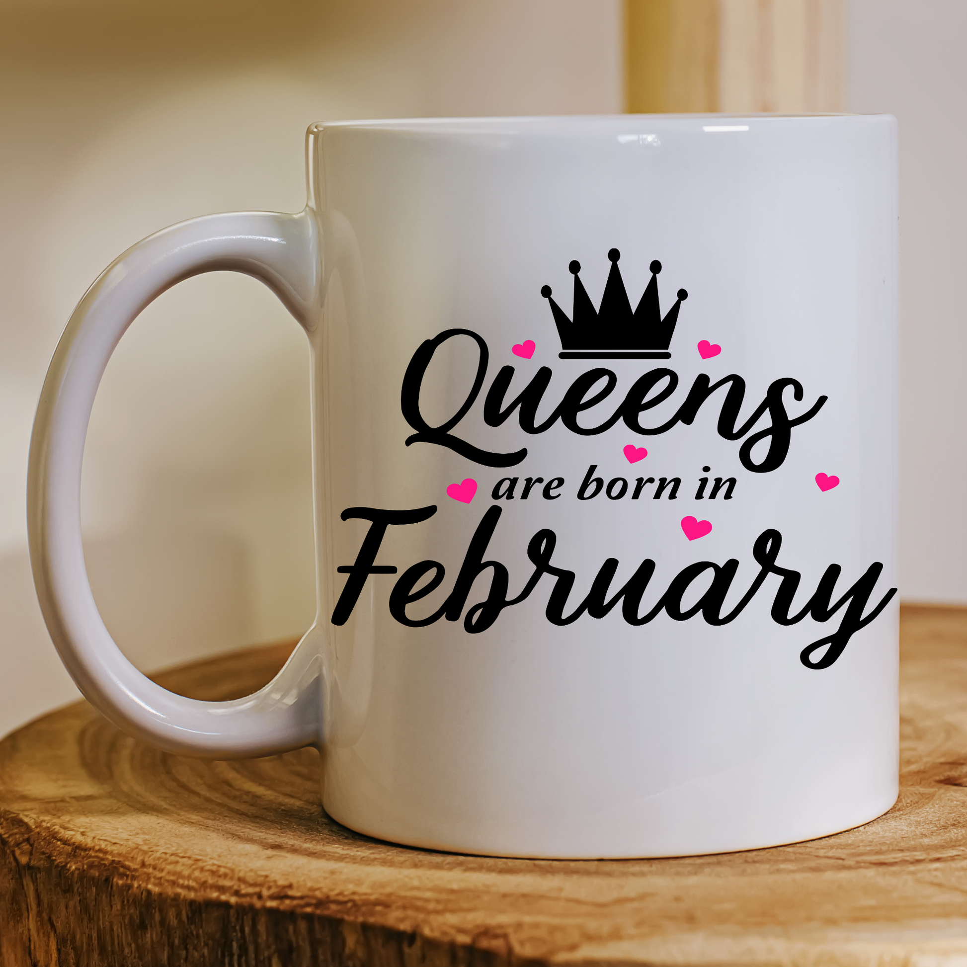 Queens are born in February valentine mug - Premium mugs from Lees Krazy Teez - Just $24.95! Shop now at Lees Krazy Teez