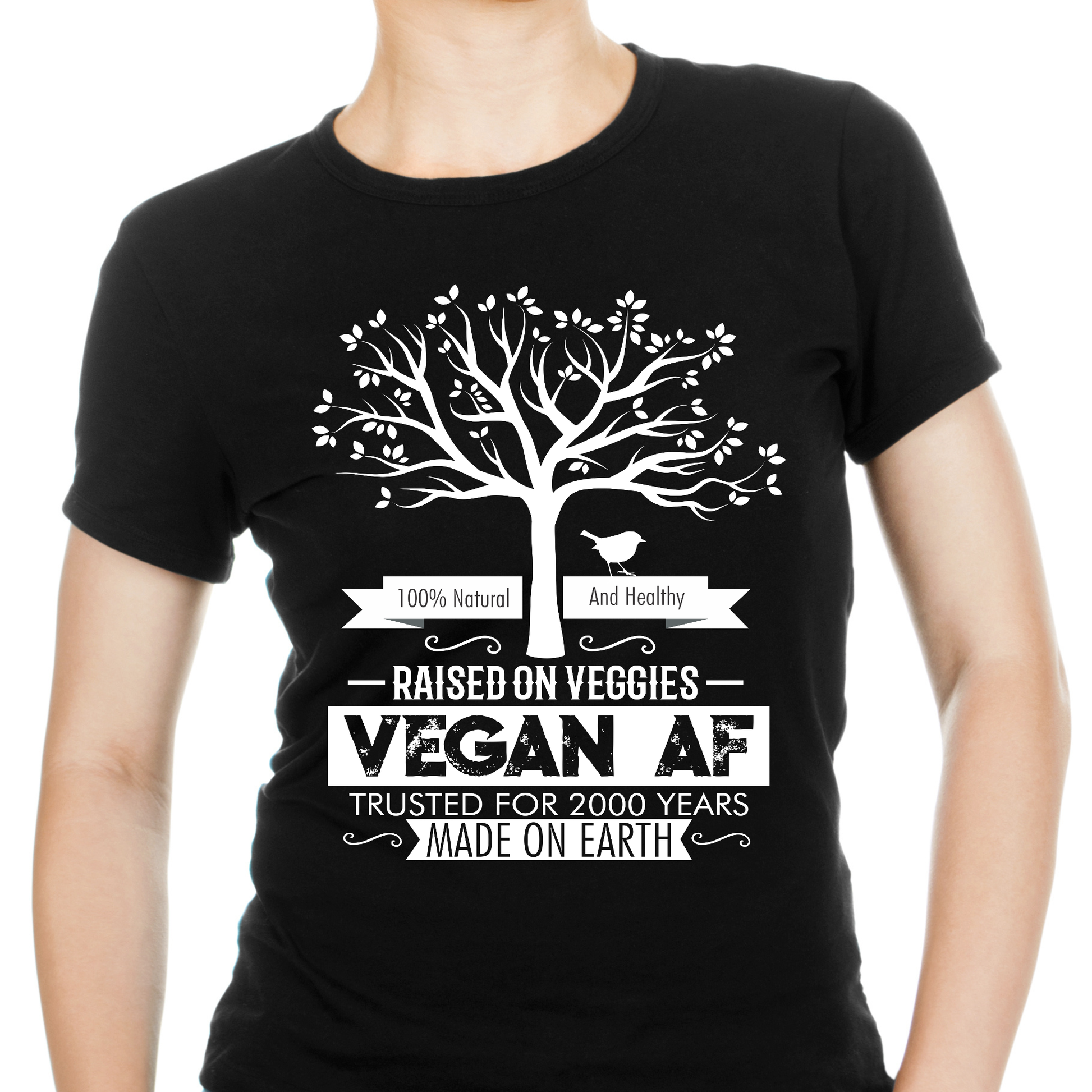 Raised on veggies vegan af made on earth Women's Vegan t-shirt - Premium t-shirt from Lees Krazy Teez - Just $19.95! Shop now at Lees Krazy Teez