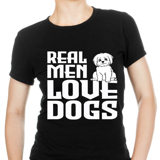 Real Men love dogs - Women's dog t-shirt - Premium t-shirt from Lees Krazy Teez - Just $19.95! Shop now at Lees Krazy Teez