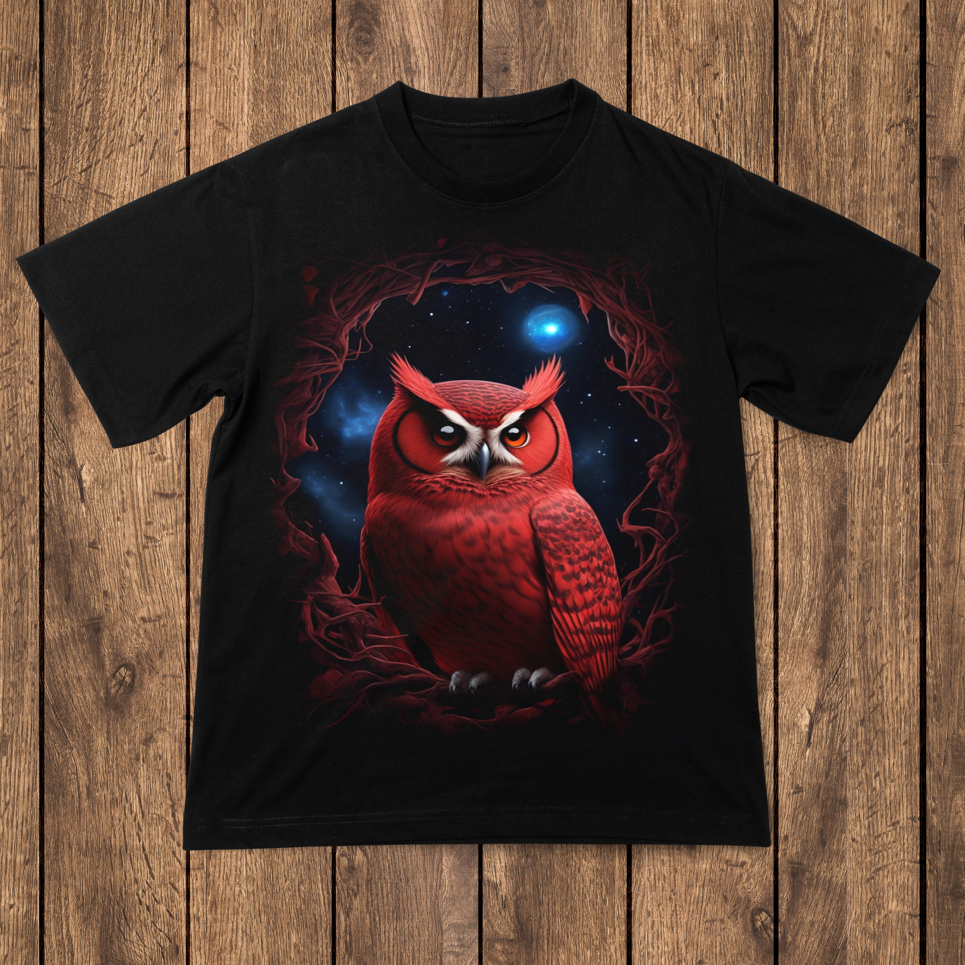 Realistic cosmic red owl Halloween Men's t-shirt - Premium t-shirt from Lees Krazy Teez - Just $24.95! Shop now at Lees Krazy Teez
