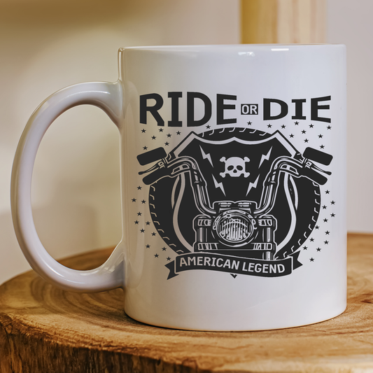 Ride or die American Legend Mug - Premium mugs from Lees Krazy Teez - Just $24.95! Shop now at Lees Krazy Teez