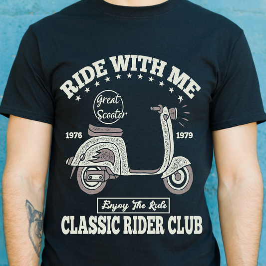 Ride with me great scooter funny Men's motorcycle t-shirt - Premium t-shirt from Lees Krazy Teez - Just $19.95! Shop now at Lees Krazy Teez