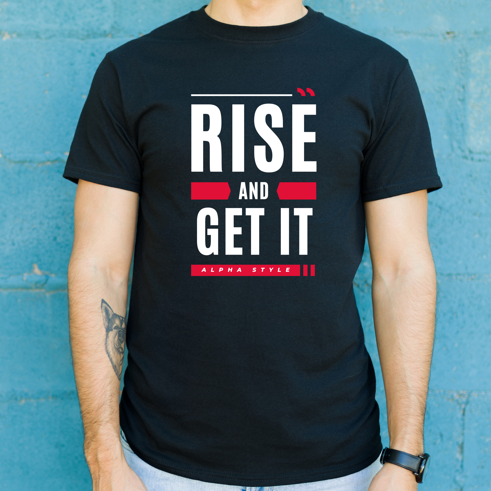 Rise and get it motivational men's tshirt - Premium t-shirt from Lees Krazy Teez - Just $19.95! Shop now at Lees Krazy Teez