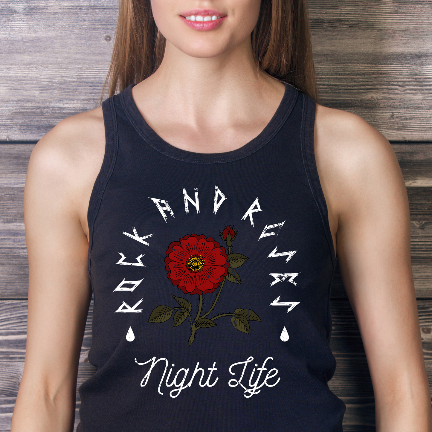 Rock and roses night life Women's unique tank top - Premium t-shirt from Lees Krazy Teez - Just $19.95! Shop now at Lees Krazy Teez