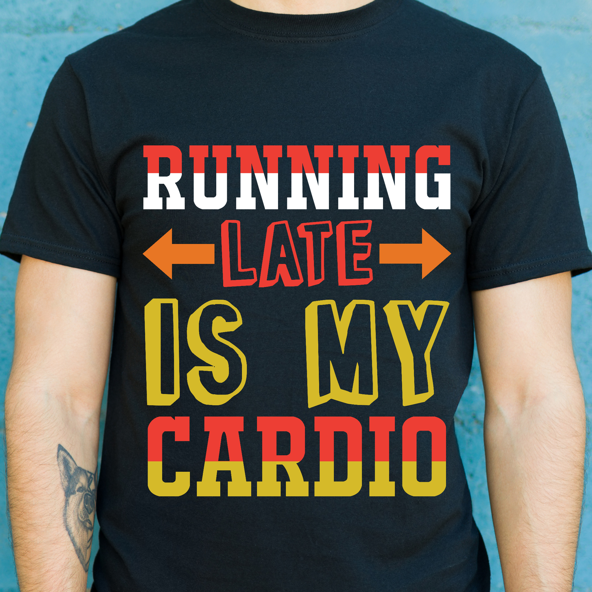 Running late is my cardio funny workout Men's t-shirt - Premium t-shirt from Lees Krazy Teez - Just $19.95! Shop now at Lees Krazy Teez