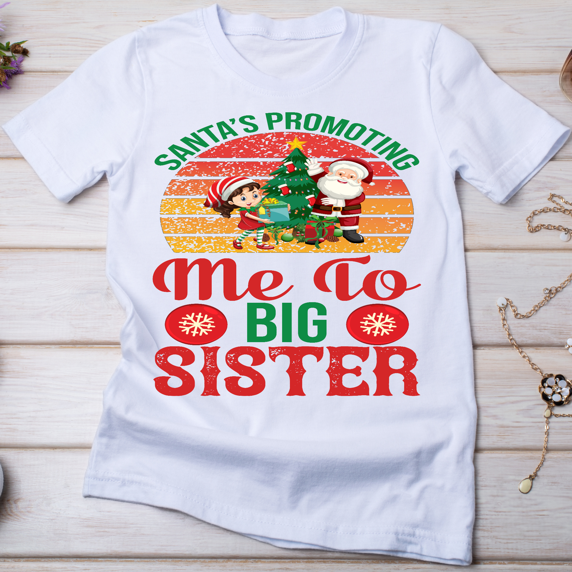 Santa's promoting me to big sister Christmas t-shirt - Premium t-shirt from Lees Krazy Teez - Just $21.95! Shop now at Lees Krazy Teez