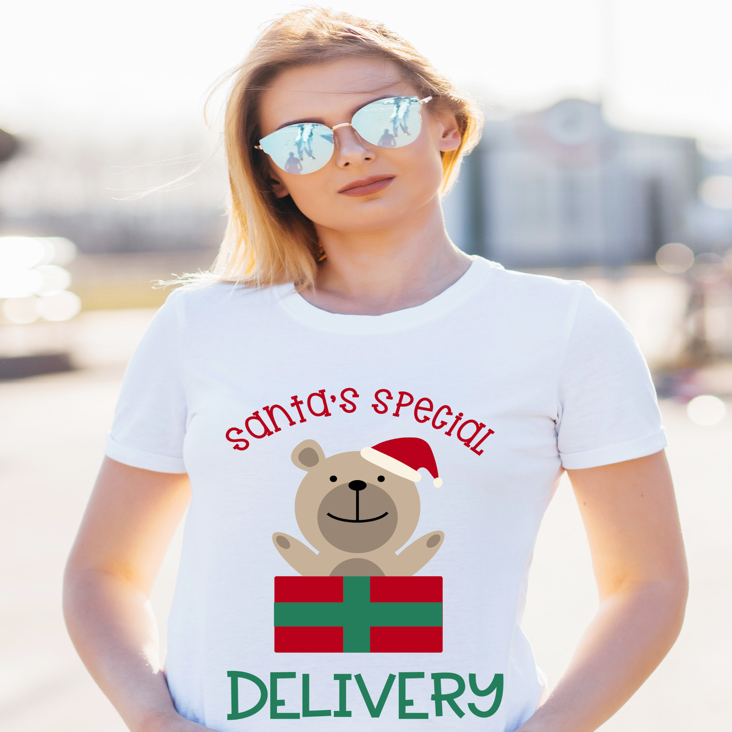 Santa's special delivery Pregnant birth Christmas t-shirt - Premium t-shirt from Lees Krazy Teez - Just $19.95! Shop now at Lees Krazy Teez