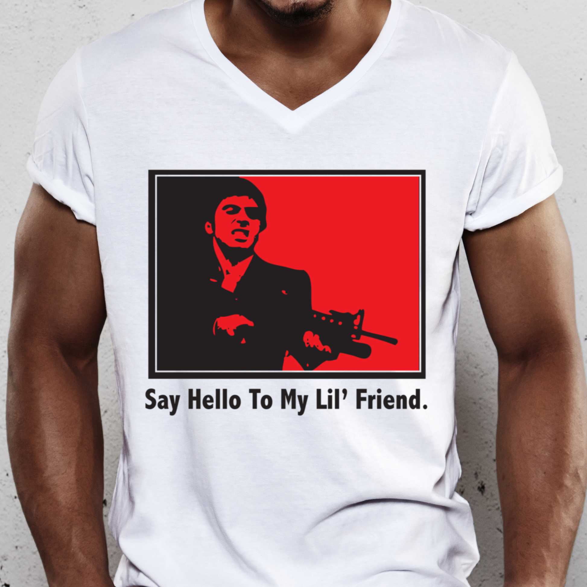 Say hello to my lil friend Scarface Men's t-shirt - Premium t-shirt from Lees Krazy Teez - Just $19.95! Shop now at Lees Krazy Teez