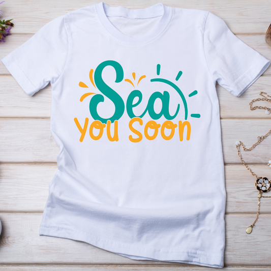 Sea you soon awesome beach tee - Vacation t-shirt - Premium t-shirt from Lees Krazy Teez - Just $19.95! Shop now at Lees Krazy Teez