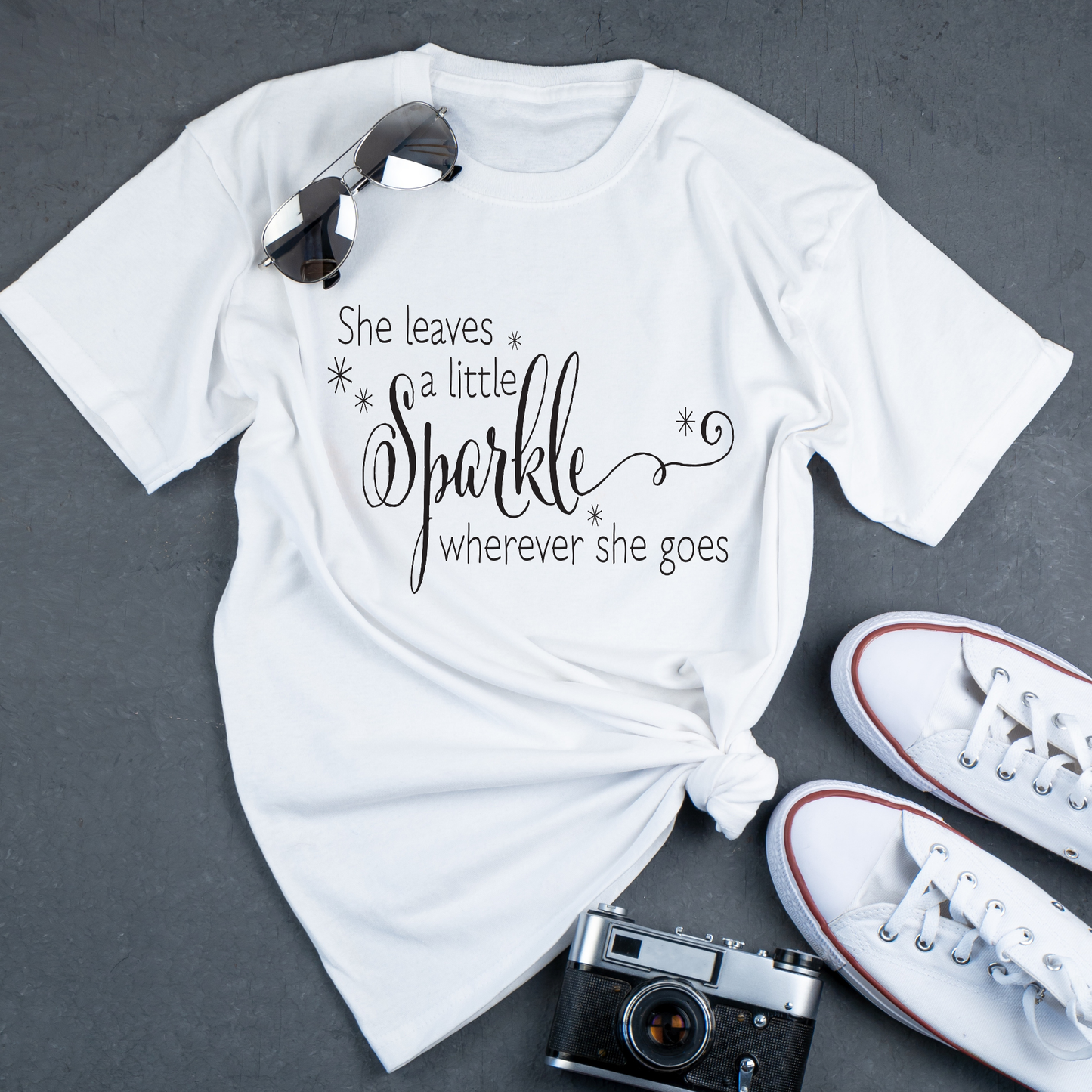 She leaves a little sparkle where ever she goes Women's t-shirt - Premium t-shirt from Lees Krazy Teez - Just $19.95! Shop now at Lees Krazy Teez