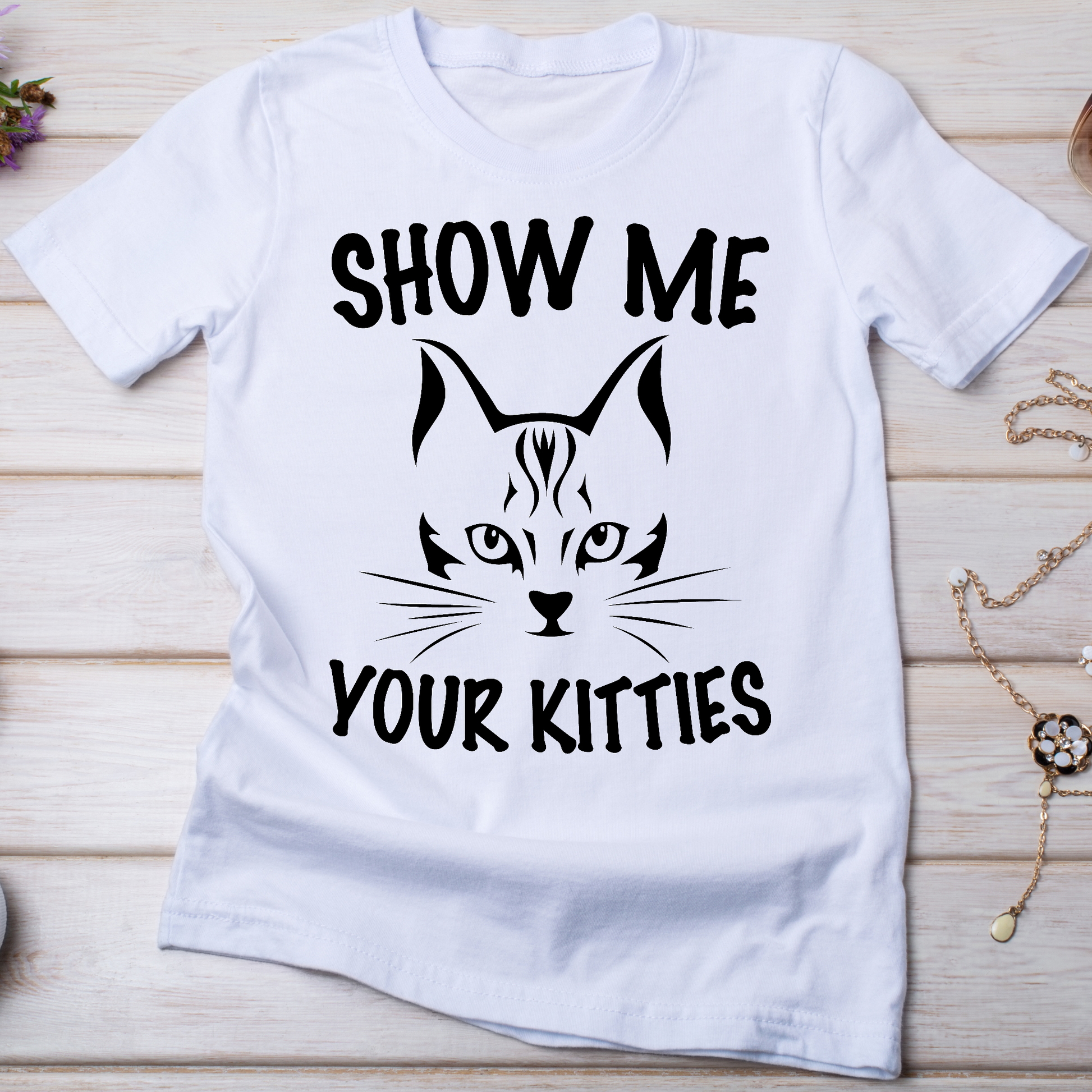 Show me your kitties Women's cat t-shirt - Premium t-shirt from Lees Krazy Teez - Just $19.95! Shop now at Lees Krazy Teez