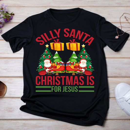 Silly santa Christmas is for Jesus religious t-shirt - Premium t-shirt from Lees Krazy Teez - Just $21.95! Shop now at Lees Krazy Teez